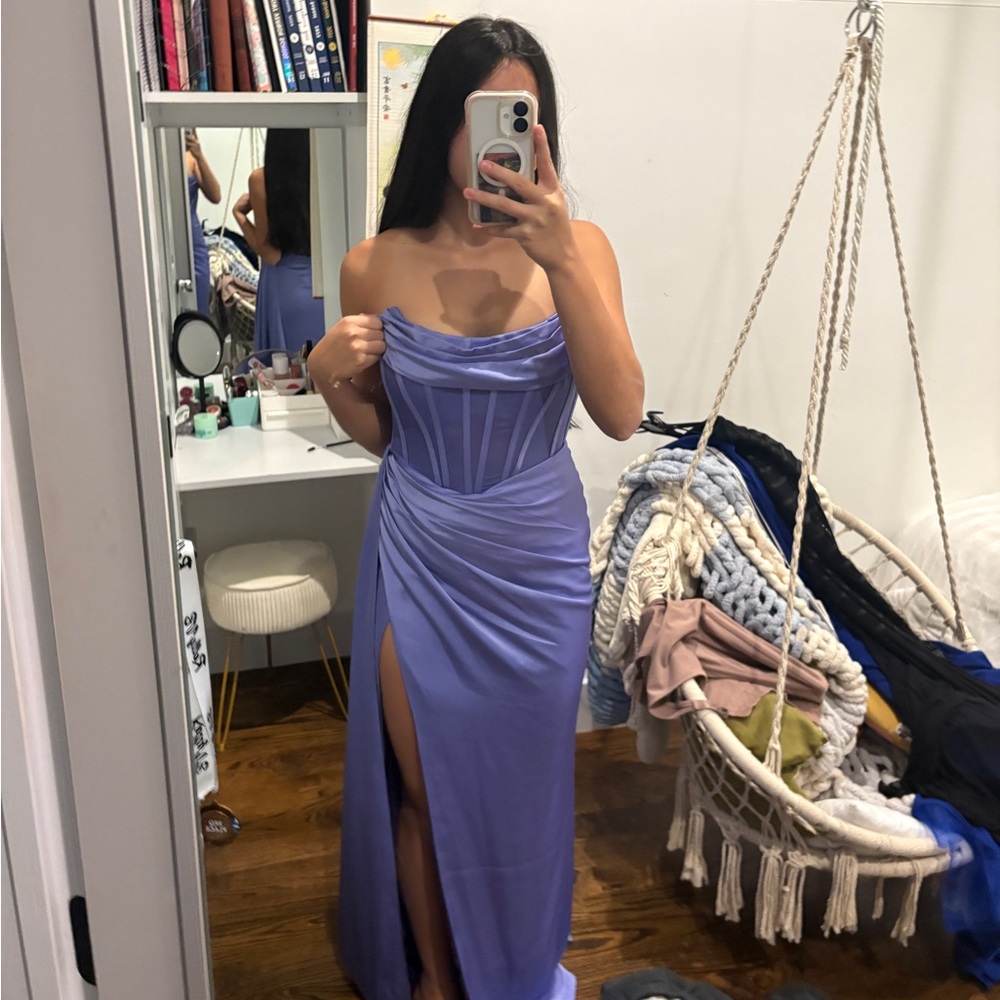 Purple Strapless Dress